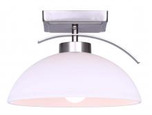 Canarm ISF1077A01BN - MACK, IFM1077A01BN -G-, 1 Lt Semi-Flush, Flat Opal Glass, 60W Type A, 9.75inch W x 6.75inch H, Easy