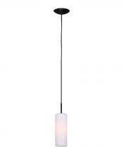 Canarm IPL379A01BK - Toni, IPL379A01BK, MBK Color, 1 Lt Cord Pendant, Flat Opal Glass, 100W Type A, 4.75inch x 63inch