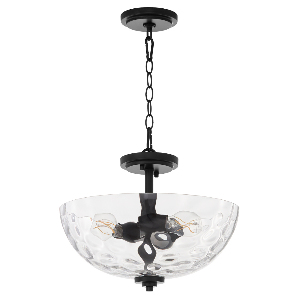 ADAMS 15" CLEAR/HAMMERED DUAL MOUNT - MATTE BLACK