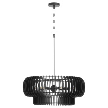 Quorum 8905-6-59 - HARRELSON 6 LIGHT PENDANT - MATTE BLACK