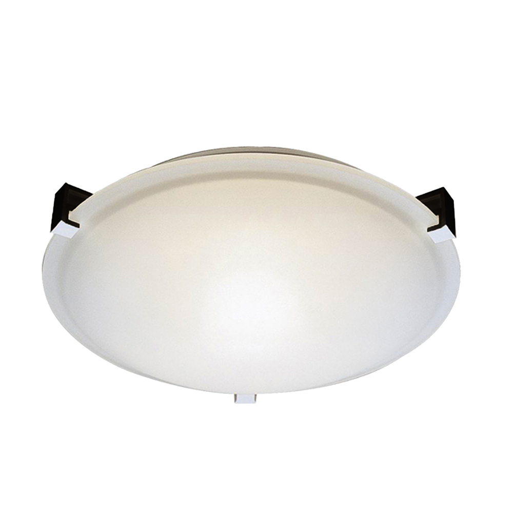 3-Light 3 Square Tab Ceiling Mount - MB White Glass