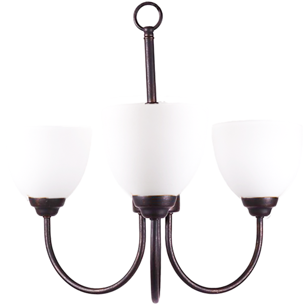 Laredo 3-Light Chandelier - MB White Glass