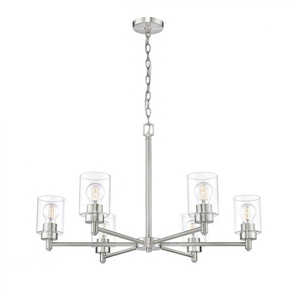 Mincio 6-Light Clear Glass Chandelier - NK