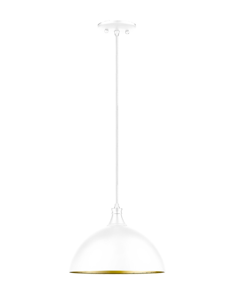 (MP-70478-1-WH/CG(E26)) VIVIO 1-LIGHT 12" MIA  WH METAL SHADE WH CORDED PENDANT