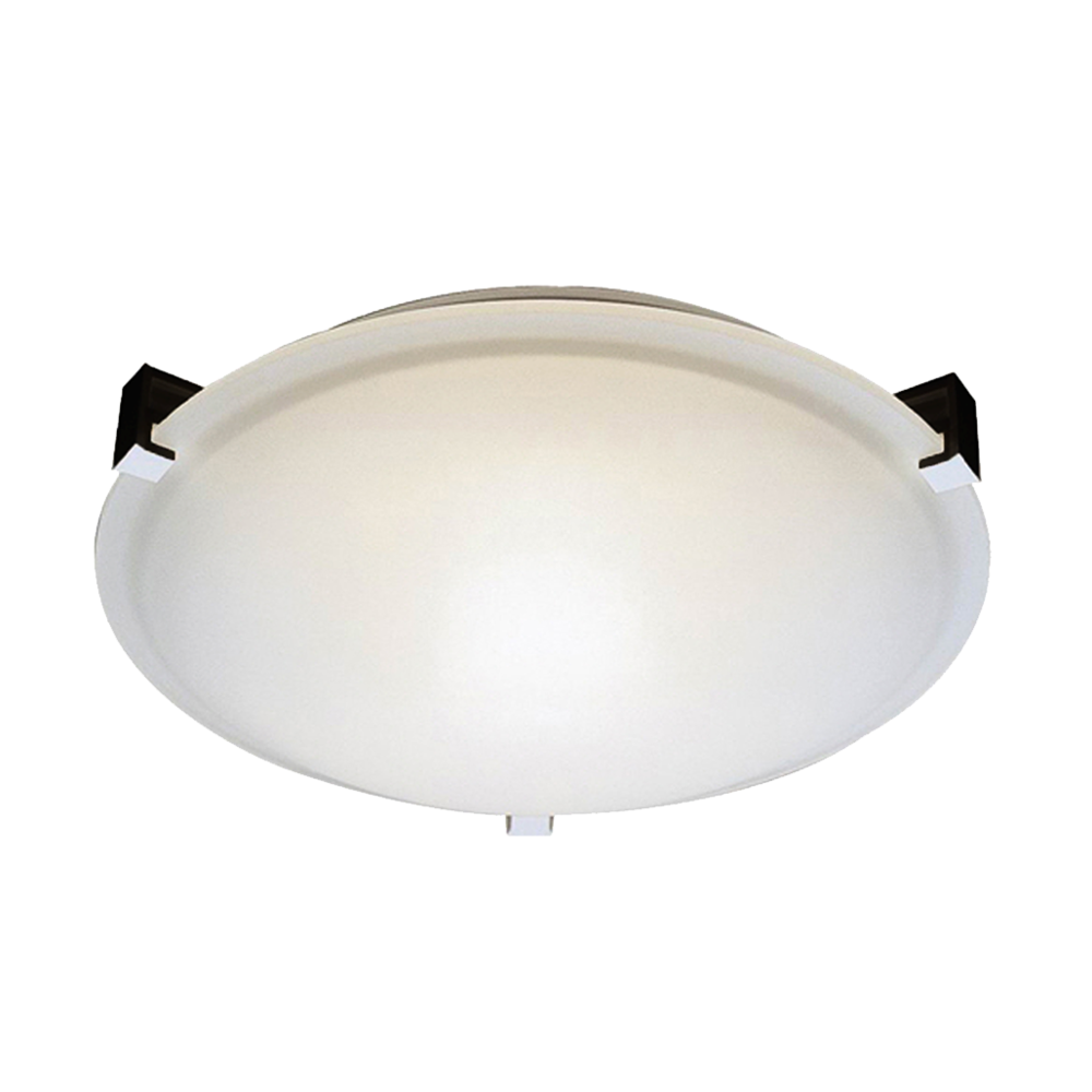 2-Light 3 Square Tab Ceiling Mount - RB White Glass