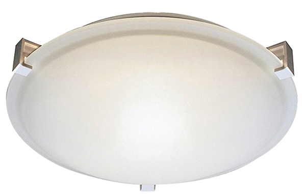 2-Light 3 Square Tab Ceiling Mount - NK Frosted Glass