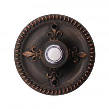 HOMEnhancements 21180 - Doorbell Button - Round - Fleur-de-lis-RB