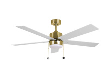 HOMEnhancements 21723 - 5-Blade 52" CG Modern Cylinder Fan White Blades Pull Chain 3K, 4K, 5K