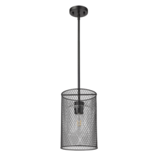 HOMEnhancements 70256 - Vivio Salerno 1-Light Mesh Cylinder Pendant - MB Frosted Glass E26