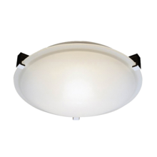 HOMEnhancements 20568 - 2-Light 3 Square Tab Ceiling Mount - RB White Glass