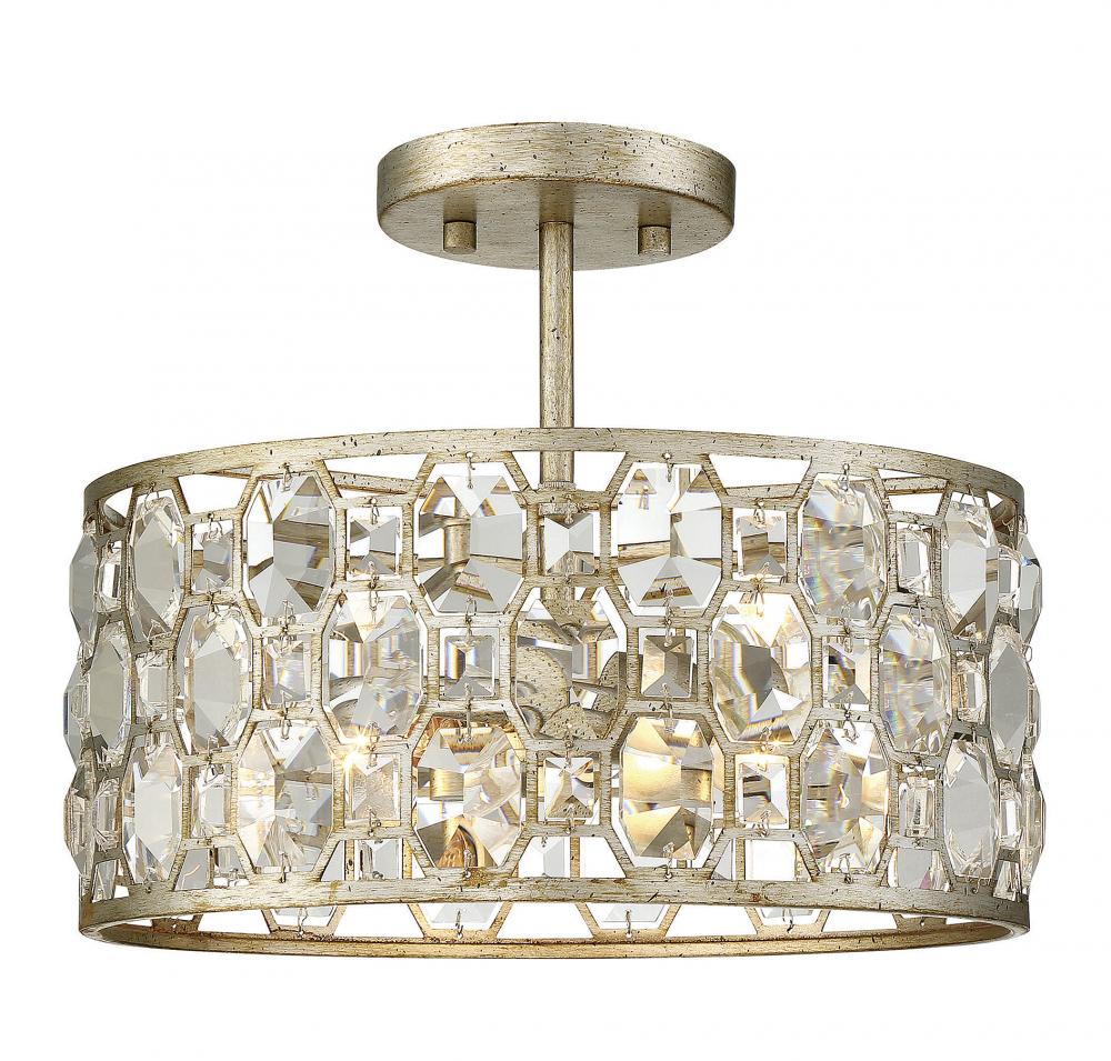 2-Light Ceiling Light in Silver Gold